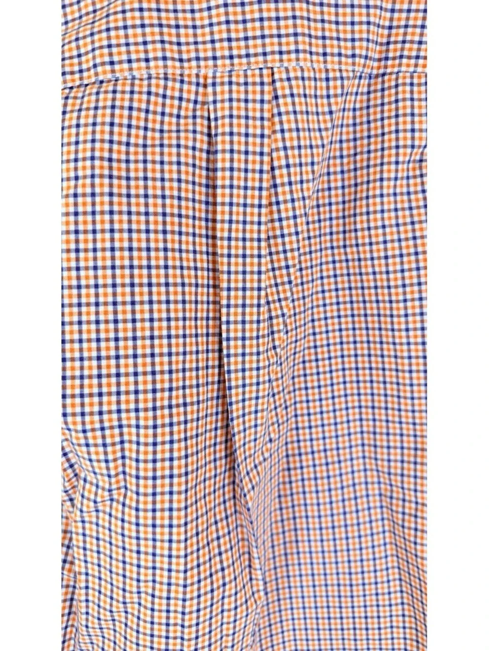 RALPH LAUREN Orange Blue Plaid Cotton Button Down Logo Shirt. Boys 7 Preppy